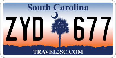 SC license plate ZYD677