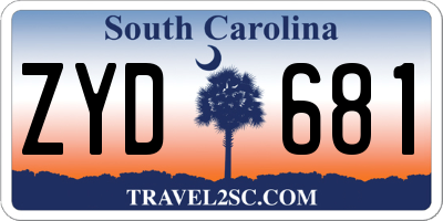 SC license plate ZYD681
