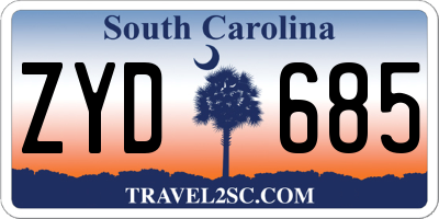 SC license plate ZYD685
