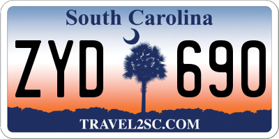 SC license plate ZYD690