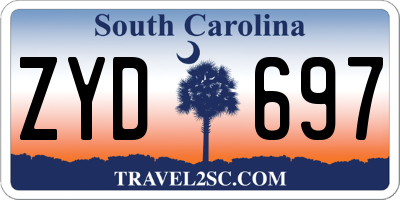 SC license plate ZYD697