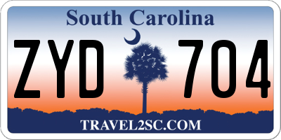 SC license plate ZYD704