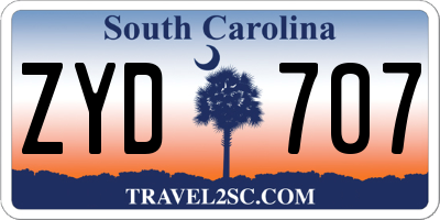 SC license plate ZYD707
