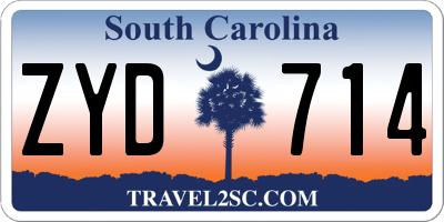 SC license plate ZYD714