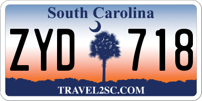 SC license plate ZYD718