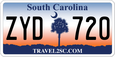 SC license plate ZYD720