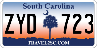 SC license plate ZYD723
