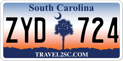 SC license plate ZYD724
