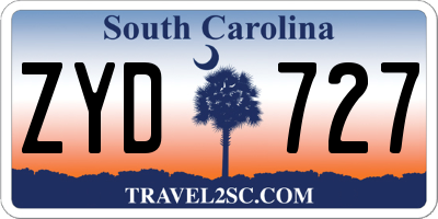 SC license plate ZYD727