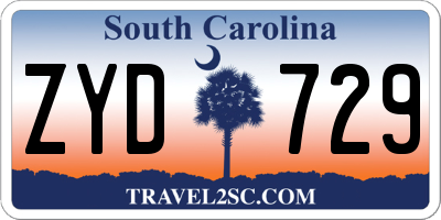 SC license plate ZYD729
