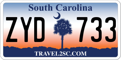 SC license plate ZYD733