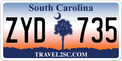 SC license plate ZYD735