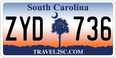 SC license plate ZYD736
