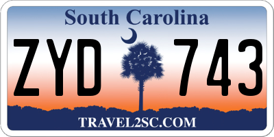 SC license plate ZYD743