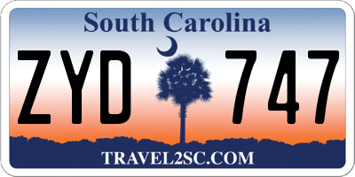 SC license plate ZYD747