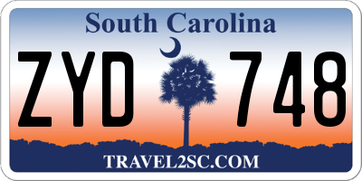 SC license plate ZYD748