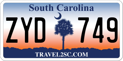 SC license plate ZYD749