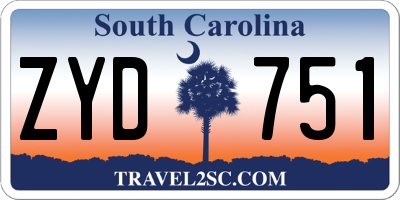 SC license plate ZYD751