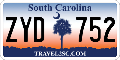 SC license plate ZYD752