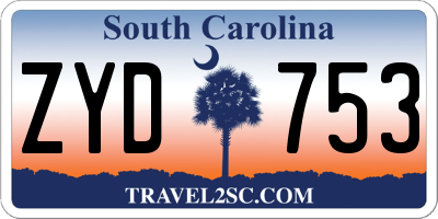 SC license plate ZYD753