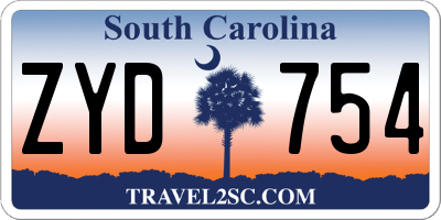 SC license plate ZYD754