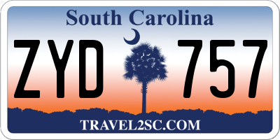 SC license plate ZYD757