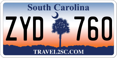 SC license plate ZYD760