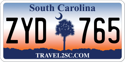 SC license plate ZYD765