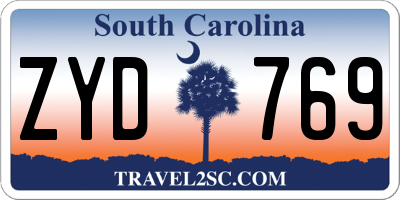 SC license plate ZYD769