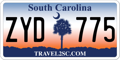 SC license plate ZYD775