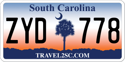 SC license plate ZYD778