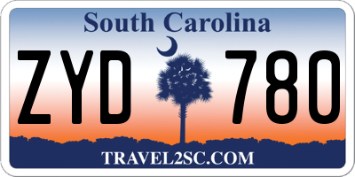 SC license plate ZYD780