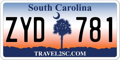 SC license plate ZYD781