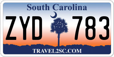 SC license plate ZYD783