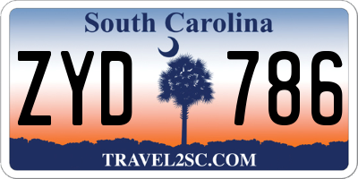 SC license plate ZYD786