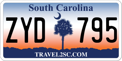 SC license plate ZYD795