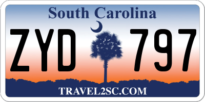 SC license plate ZYD797