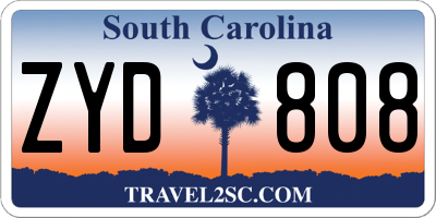 SC license plate ZYD808