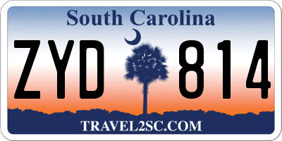 SC license plate ZYD814