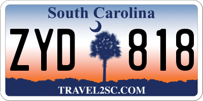 SC license plate ZYD818