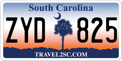 SC license plate ZYD825