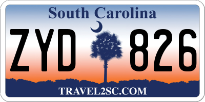 SC license plate ZYD826