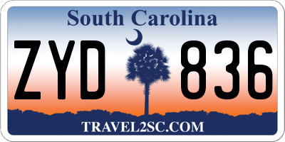 SC license plate ZYD836