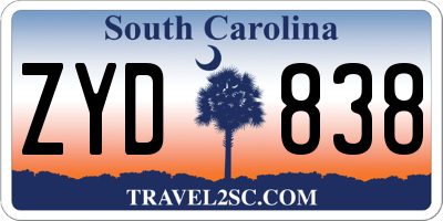 SC license plate ZYD838