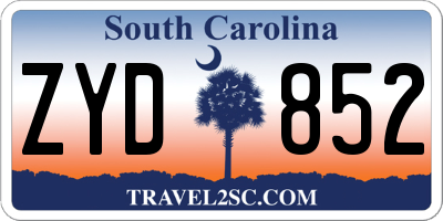 SC license plate ZYD852