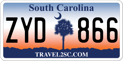 SC license plate ZYD866