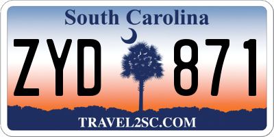 SC license plate ZYD871