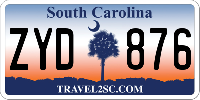 SC license plate ZYD876