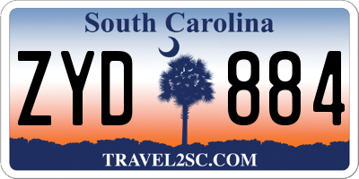 SC license plate ZYD884