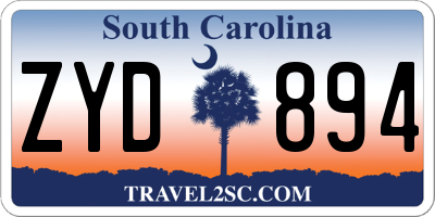 SC license plate ZYD894